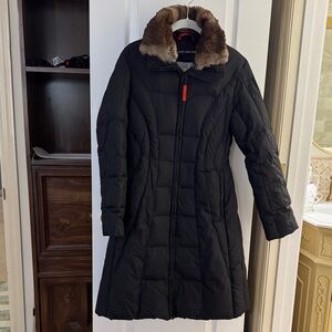 Marc New York Black Puffer Coat with Faux Fur Collar Size XS EUC